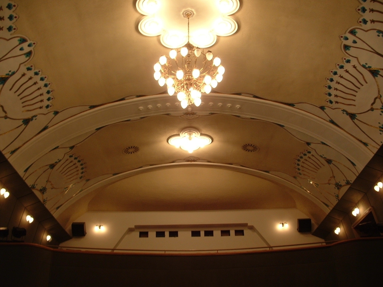 the auditorium with art noveau ceiling