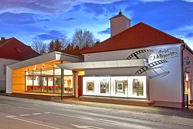 Facade of the Achtmillimeter Mank cinema Austria